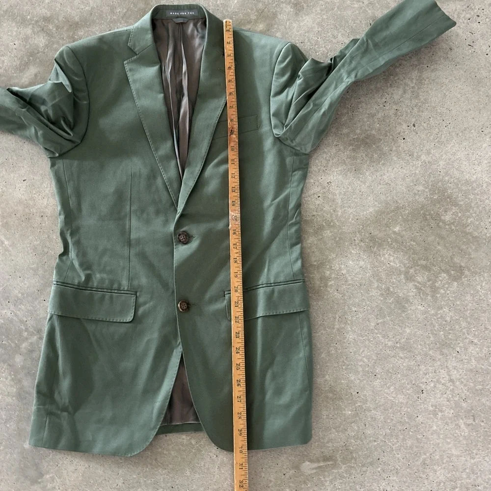 INDOCHINO Green 2 Pc Suit SoHo Jacket Blazer and Newbury Cuffed Pants XS